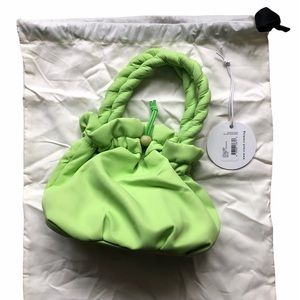 Staud Stella drawstring green bag
